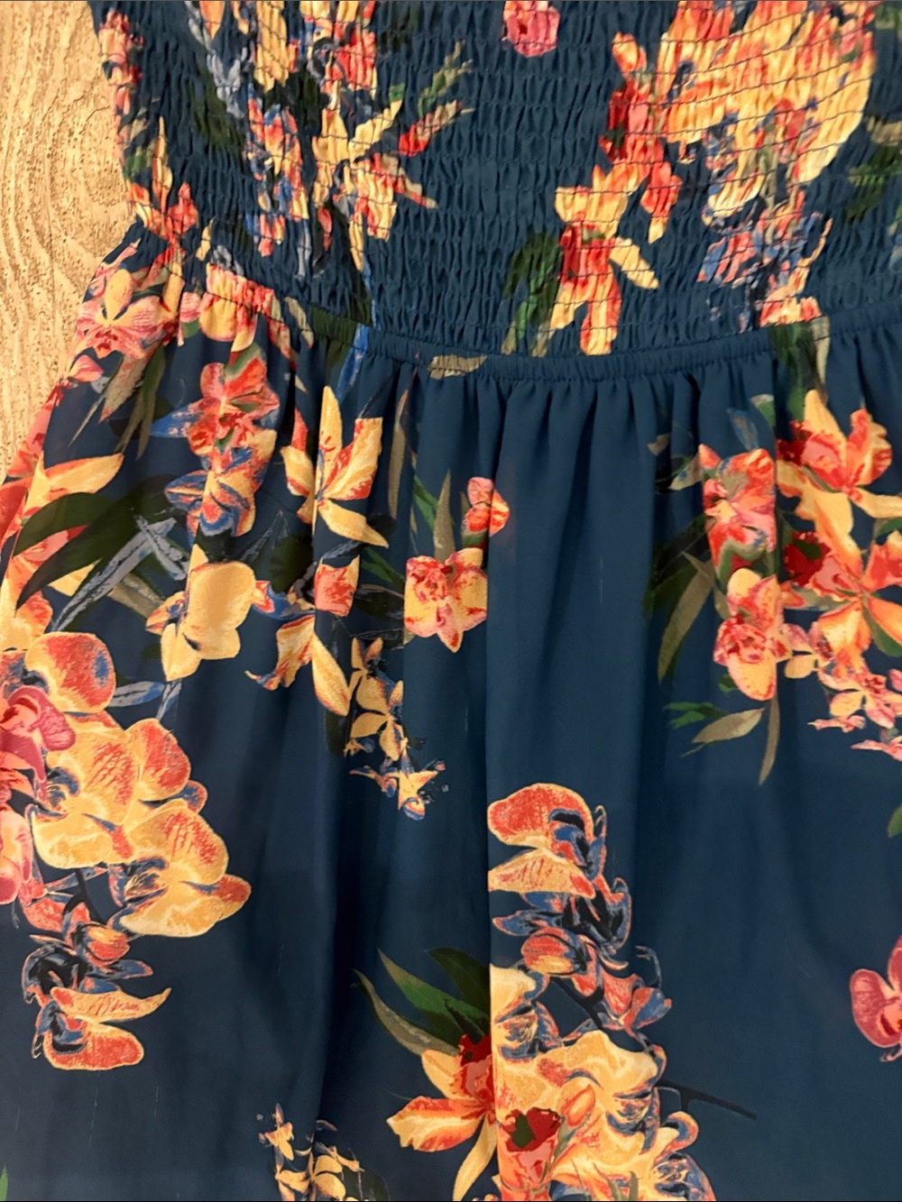 Flying Tomato Navy Floral Off-Shoulder Midi Dress - Picture 3 of 6
